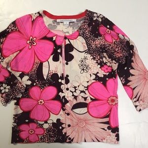 Diane Von Furstenberg Cotton/Silk Floral Cardigan